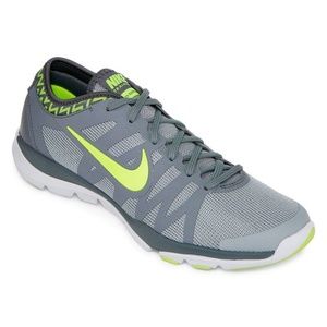 Nike Women's Flex Supreme TR3 Training Shoe in Gray/Neon Green